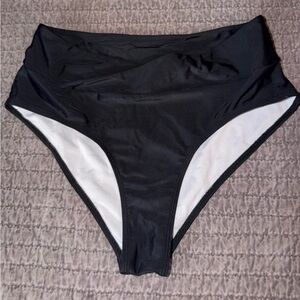 Women's Black High-Waisted Bikini Bottom